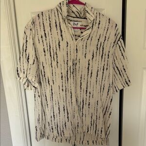 Men's Black and White Striped Shirt